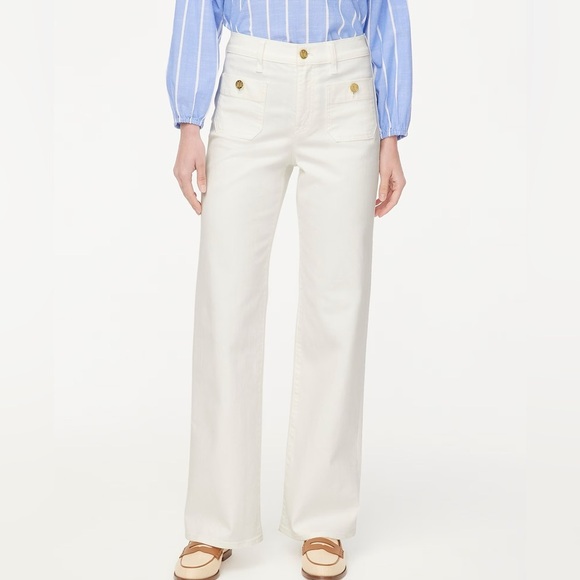 J. Crew Denim - J.CREW White Tall slim wide-leg sailor jean in all-day stretch Size 32 Tall